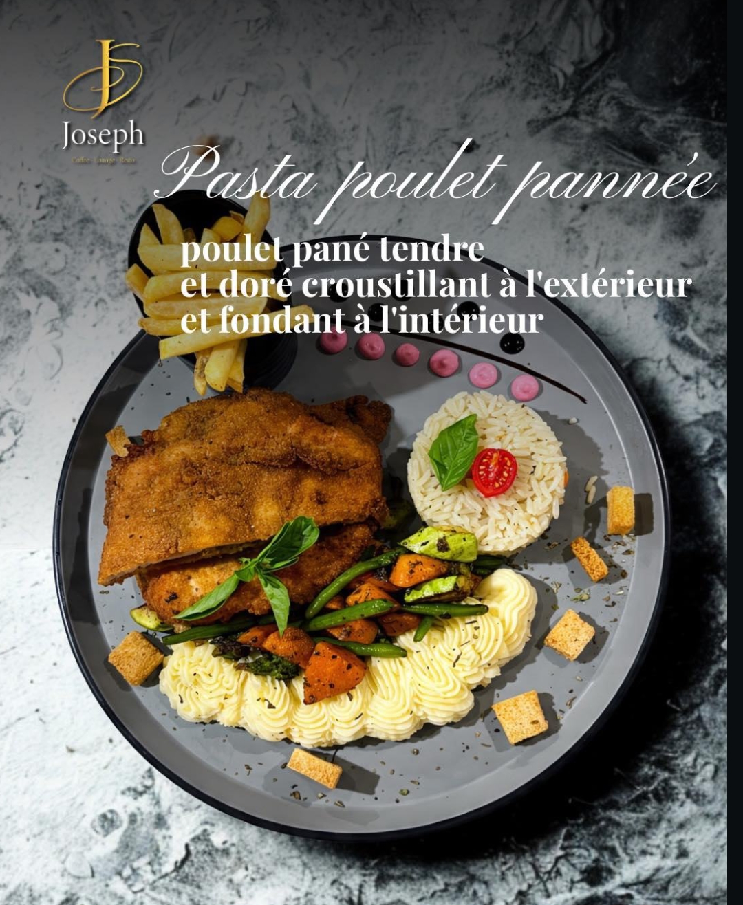 Pasta poulet pannée